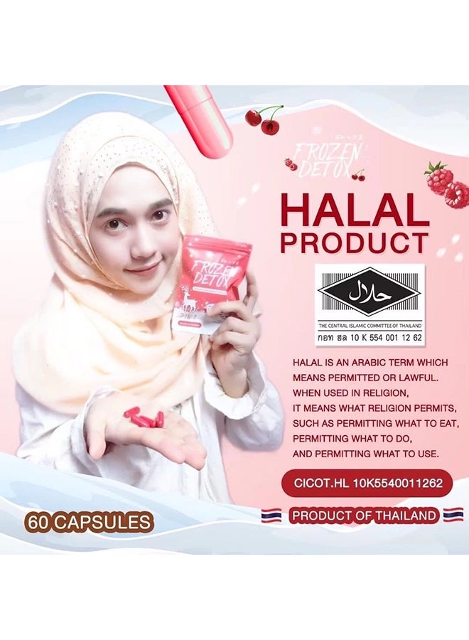 Gluta Frozen Frozen Detox 2-In-1 Detox And Fiberry Dietary Supplement - 60 Capsules - Image 5